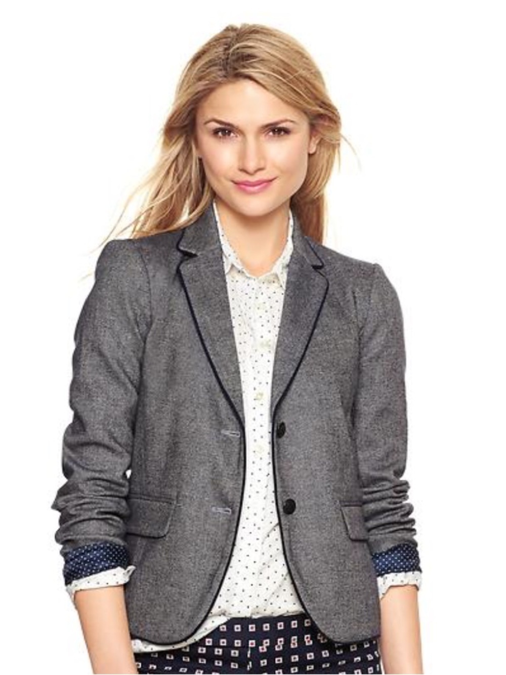 Vintage Gap The Academy Blazer Navy Tweed corduroy elbow patch and trim size 10